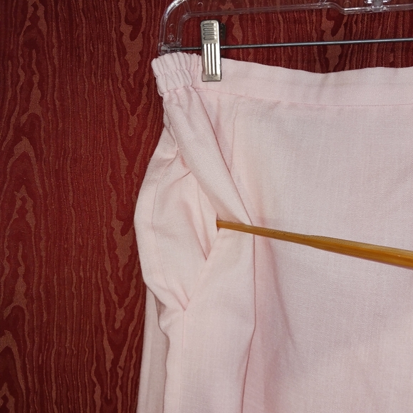 RUSS PETITES 2 Piece Light Pink Collarless Button Skirt Suit Women's Size 14 - Picture 8 of 16